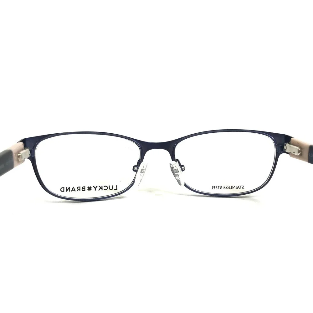Lucky Brand Eyeglasses Frames D121 BLUE/CREAM Cat Eye Full Rim 51-17-140